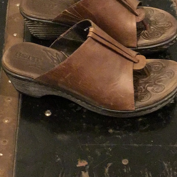 Born Leather Wedge Sandals - Picture 6 of 11